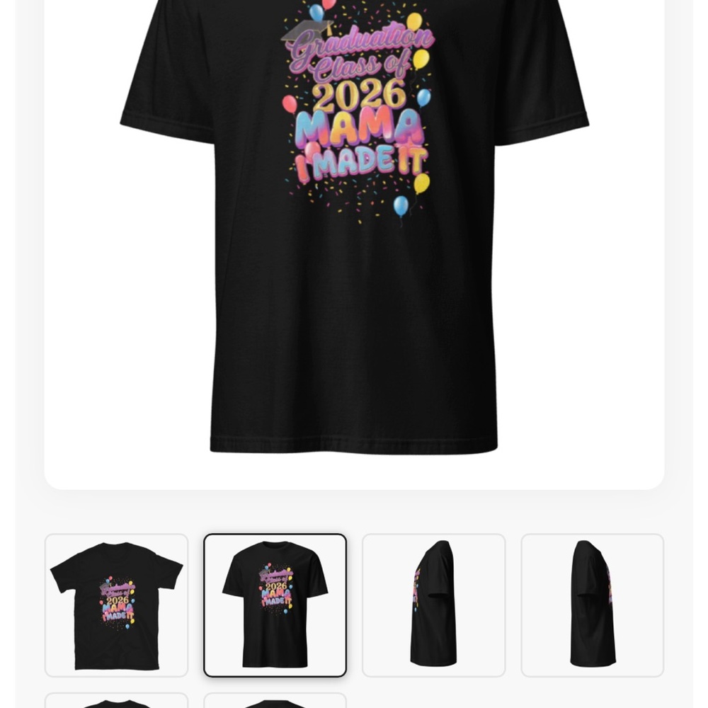 Black "Graduation Class of 2026 Mama Made It" unisex T‑Shirt